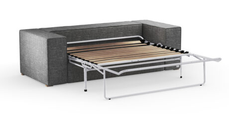 Sofabed BARI jako rozkładana sofa do spania z metalowym stelażem, funkcjonalna dostawka hotelowa do pokoi hotelowych.