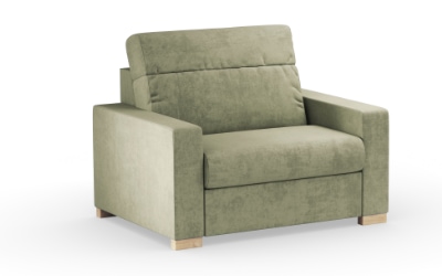 Sofabed Klasik jako fotel do spania i rozkładana dostawka hotelowa z materacem do pokoi hotelowych i apartamentów.