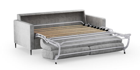 Rozkładana sofa do spania TORVI na nóżkach z materacem, elegancka dostawka hotelowa do pokoi premium.